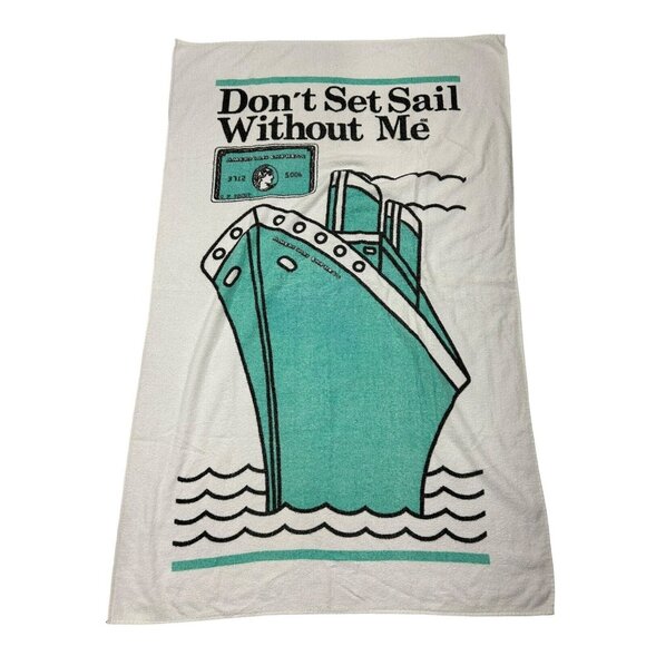 Vintage American Express‎ Don't Set Sail Boat Beach Towel 55" X 36" Amex - Picture 1 of 7